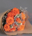 10 Orange roses bouquet, send flowers to amman