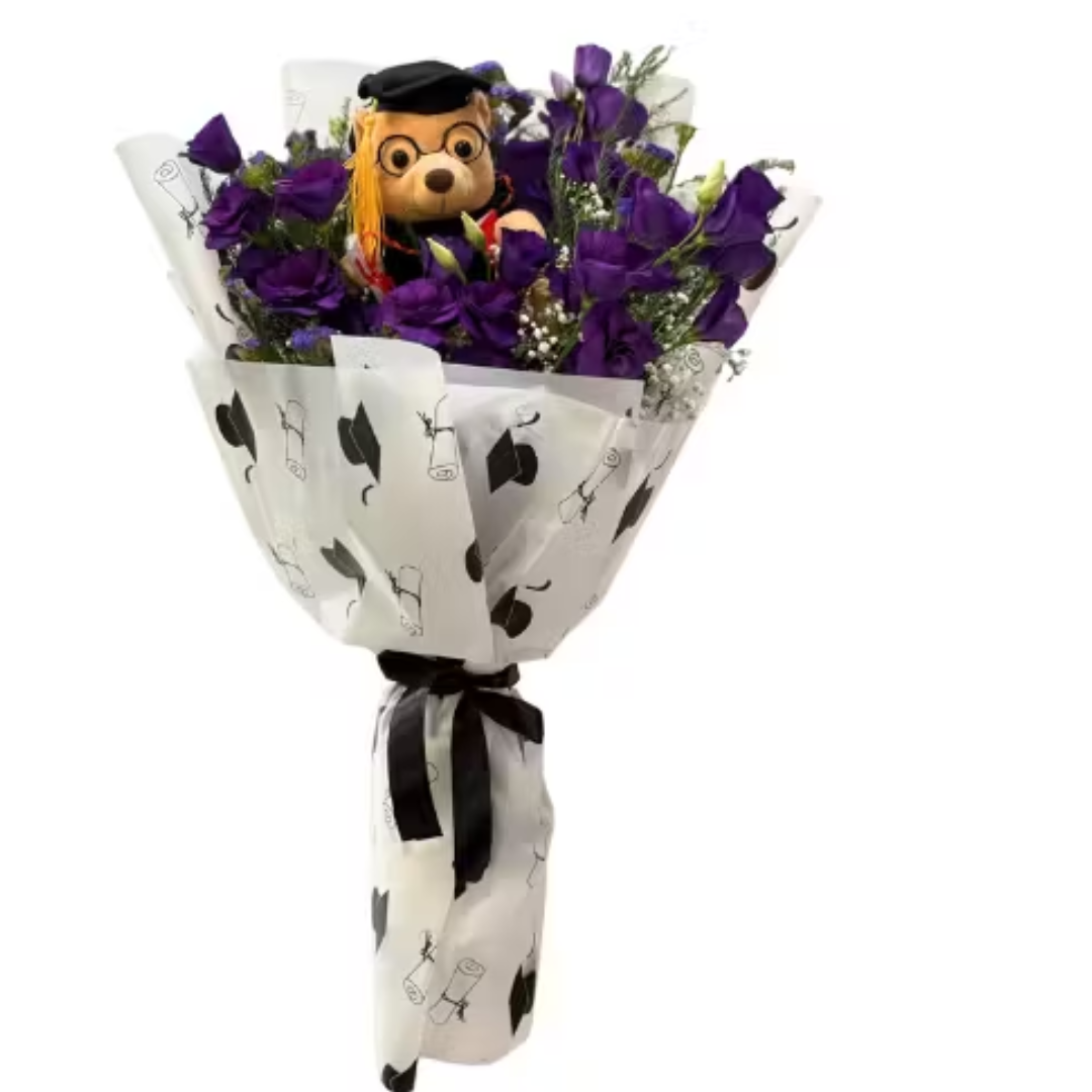 Purple Graduation Bouquet, send flowers to amman Purple Graduation Bouquet, send flowers to amman